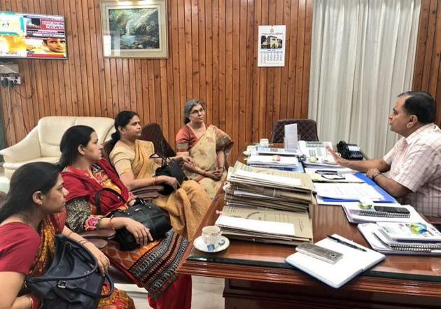 Faculty members of LU’s psychology department held a meeting to discuss the issue of crime against women.(HT Photo)