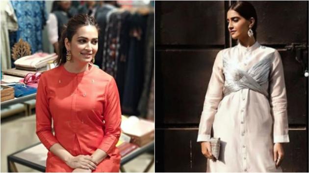 Kriti Kharbanda and Sonam Kapoor sporting kurtas.(Instagram)