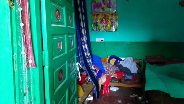 The room where Sarika allegedly decapitated her eight-month-old son in outer Delhi’s Aman Vihar early on Friday. (HT Photo) The room where Sarika allegedly decapitated her eight-month-old son in outer Delhi’s Aman Vihar early on Friday. (HT Photo)