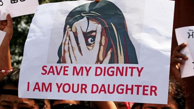 People participate in a protest against the rape of an eight-year-old girl in Kathua near Jammu, and a teenager in Unnao, Uttar Pradesh state, in Amritsar.(Reuters File Photo)