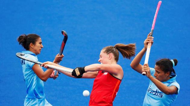 India women’s hockey team were thrashed 0-6 by England in the bronze-medal match and the team finished fourth in the 2018 Commonwealth Games. (REUTERS) India women’s hockey team were thrashed 0-6 by England in the bronze-medal match and the team finished fourth in the 2018 Commonwealth Games. (REUTERS)