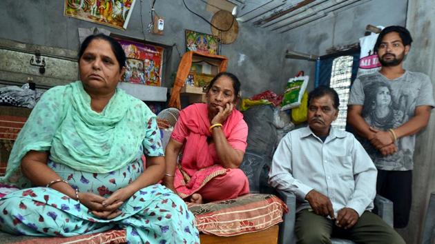 Krishan Kaur (left) and Amarjit Singh (right), mother and brother of Kiran Bala’s late first husband, at their home in Garhshankar in Hoshiarpur district on Friday. (Pardeep Pandit/HT) Krishan Kaur (left) and Amarjit Singh (right), mother and brother of Kiran Bala’s late first husband, at their home in Garhshankar in Hoshiarpur district on Friday. (Pardeep Pandit/HT)