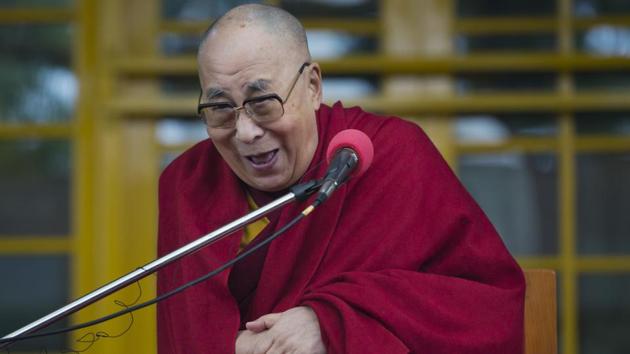 Tibetan spiritual leader, the Dalai Lama laughs as he speaks at the Tsuglakhang temple in Dharmsala on April 16, 2018. The Dalai Lama spoke to a group of Indian and foreign tourists on secular ethics and the importance of tolerance in the 21st century. (Ashwini Bhatia / AP) Tibetan spiritual leader, the Dalai Lama laughs as he speaks at the Tsuglakhang temple in Dharmsala on April 16, 2018. The Dalai Lama spoke to a group of Indian and foreign tourists on secular ethics and the importance of tolerance in the 21st century. (Ashwini Bhatia / AP)