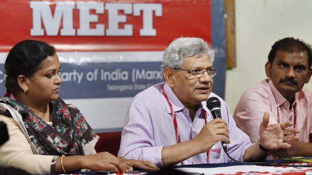CPI(M) general secretary Sitaram Yechury addresses the media in Hyderabad. (PTI FILE) CPI(M) general secretary Sitaram Yechury addresses the media in Hyderabad. (PTI FILE)