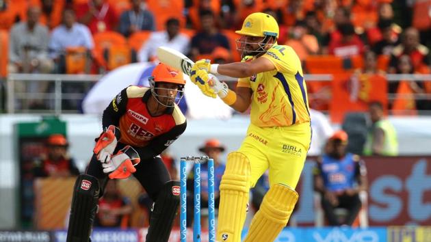 Suresh Raina and Ambati Rayudu (not in pic) steadied CSK’s ship, stitching a 112-run stand for the third wicket. (BCCI ) Suresh Raina and Ambati Rayudu (not in pic) steadied CSK’s ship, stitching a 112-run stand for the third wicket. (BCCI )