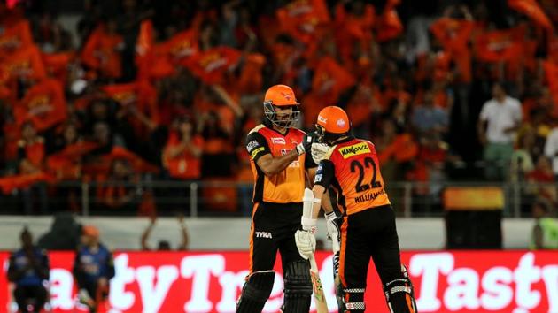 Williamson and Pathan put on a 79-run stand to keep SRH’s chase on track. (BCCI ) Williamson and Pathan put on a 79-run stand to keep SRH’s chase on track. (BCCI )