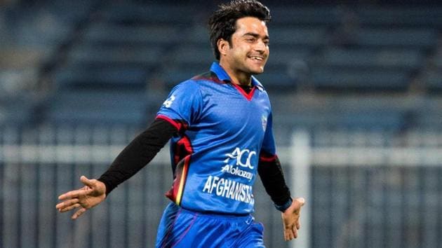 Rashid Khan will play in the T20 fundraiser against the West Indies at Lord’s in May.(AFP)