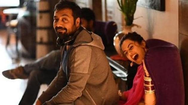 Anurag Kashyap and Taapsee Pannu on sets of Manmarziyaan.