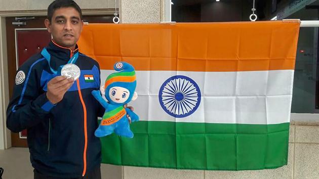 Shahzar Rizvi clinched India’s first medal at the ongoing ISSF World Cup in Changwon, South Korea, winning silver in the 10m air pistol event on Tuesday. (PTI) Shahzar Rizvi clinched India’s first medal at the ongoing ISSF World Cup in Changwon, South Korea, winning silver in the 10m air pistol event on Tuesday. (PTI)