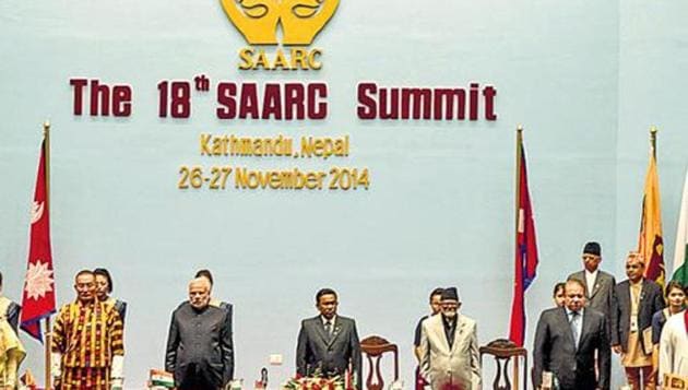 A file photo of 18th Saarc summit held in Kathmandu in November 2014.(HT File)