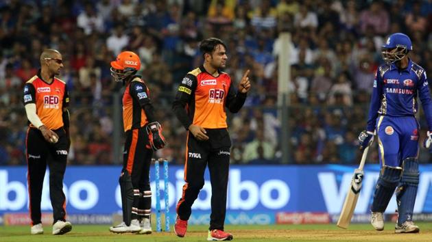 Live streaming of Mumbai Indians (MI) vs Sunrisers Hyderabad (SRH), IPL 2018 match at the Wankhede Stadium, Mumbai, was available online. SRH beat Mumbai by 31 runs in a low-scoring match.(BCCI)