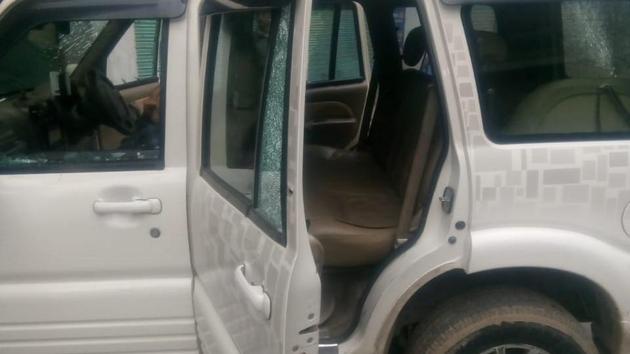 Visuals from Pulwama’s Rajpora where militants fired at former PDP leader Ghulam Nabi Patel. He was coming to Pulwama from Yader.(ANI Photo/Twitter)
