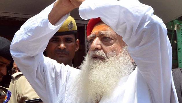 Asaram Bapu, as the 79-year-old is known to his supporters, comes out of court in Jodhpur in June 2015.(Ramji Vyas/HT File Photo) Asaram Bapu, as the 79-year-old is known to his supporters, comes out of court in Jodhpur in June 2015.(Ramji Vyas/HT File Photo)