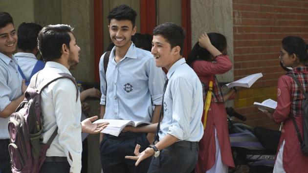 The Central Board of Secondary Education conducted the Class 12 economics exam again on Wednesday, almost a month after it was cancelled following reports of the question paper being leaked, leading to a nationwide protest and outrage. (Sushil Kumar / HT Photo) 