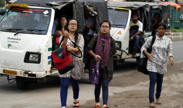 (Picture for representation purpose only) North-Eastern students in North Campus, Delhi University.(Jasjeet Plaha//HT)