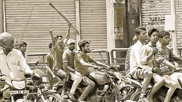 Police registered nearly 2,500 complaints against protesters during the agitation on April 2 in Bharatpur district.(HT File) Police registered nearly 2,500 complaints against protesters during the agitation on April 2 in Bharatpur district.(HT File)
