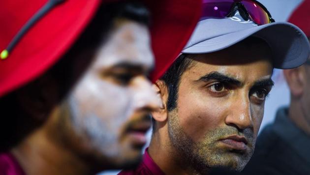 Outgoing Indian Premier League Delhi Daredevils cricket team captain Gautam Gambhir (R) looks on during a press conference in Delhi on April 25, 2018. Gambhir stepped down as skipper of Delhi Daredevils after they lost five of their six matches in the Twenty20 tournament. (AFP) Outgoing Indian Premier League Delhi Daredevils cricket team captain Gautam Gambhir (R) looks on during a press conference in Delhi on April 25, 2018. Gambhir stepped down as skipper of Delhi Daredevils after they lost five of their six matches in the Twenty20 tournament. (AFP)