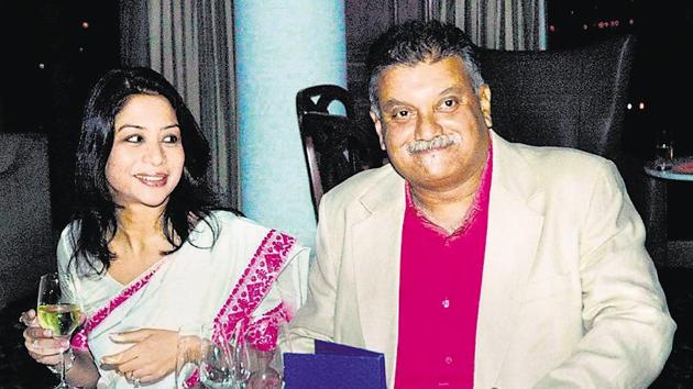 A file photo of Indrani Mukerjea and her husband Peter Mukerjea who married in 2002.(PTI Photo)