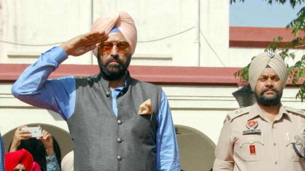 Punjab sports and youth affairs minister Rana Gurmeet Singh Sodhi taking guard of honour in Amritsar on Thursday. (Sameer Sehgal/HT) Punjab sports and youth affairs minister Rana Gurmeet Singh Sodhi taking guard of honour in Amritsar on Thursday. (Sameer Sehgal/HT)