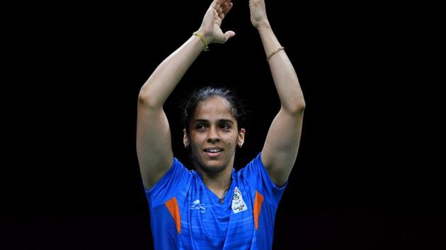 India's Saina Nehwal entered the women’s singles semi-finals of the Badminton Asia Championships in Wuhan on Friday.(AFP)