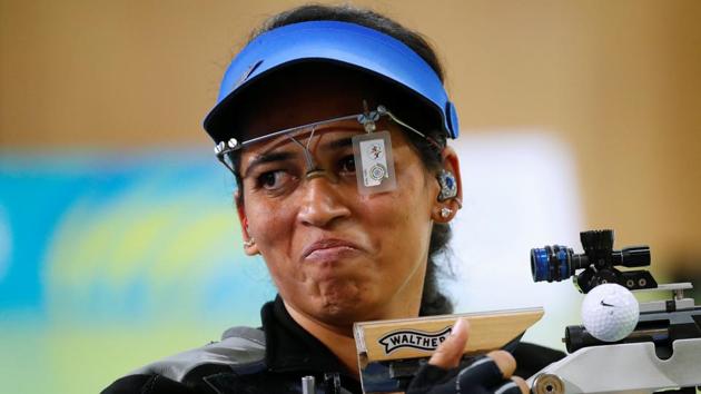 Tejaswini Sawant was not able to repeat her good form from the 2018 Commonwealth Games at the ISSF World Cup shooting in Changwon, Korea.(REUTERS)
