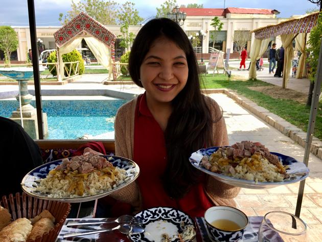 Plov is served after the myriad of salads and appetisers very much like the Middle Eastern mezze