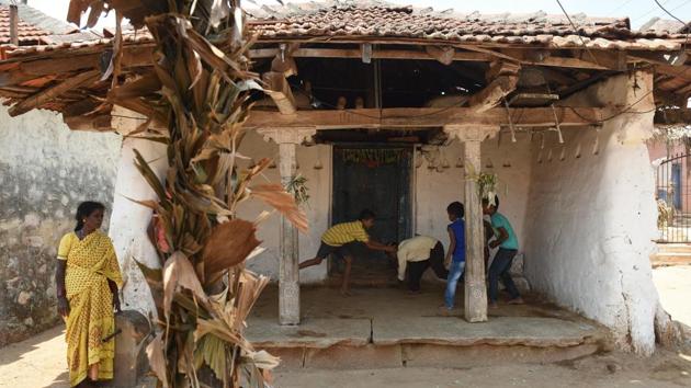 Hitthalamma temple of the Dalit comminity, at Sigaranahalli, Holenarsipura constituency in Hassan on Friday. (Arijit Sen/HT Photo) Hitthalamma temple of the Dalit comminity, at Sigaranahalli, Holenarsipura constituency in Hassan on Friday. (Arijit Sen/HT Photo)