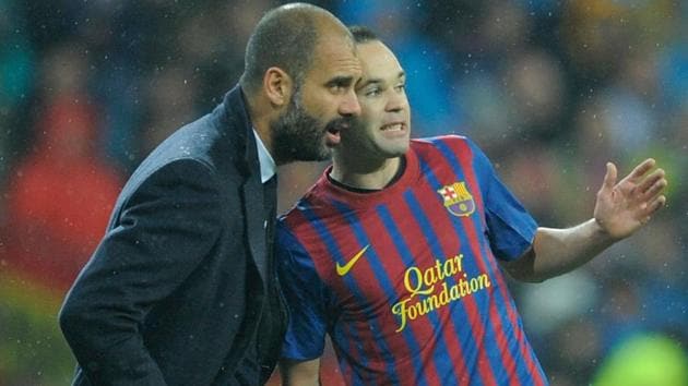 Pep Guardiola (L) worked with Andres Iniesta during his four years in charge of Barcelona. (Getty Images) Pep Guardiola (L) worked with Andres Iniesta during his four years in charge of Barcelona. (Getty Images)