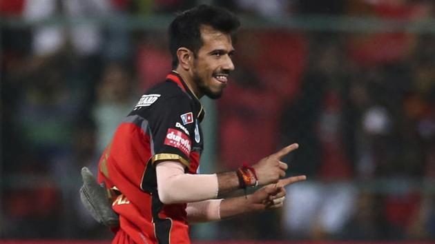 Royal Challengers Bangalore’s Yuzvendra Chahal has taken seven wickets so far in IPL 2018.(AP)