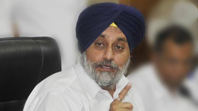 Shiromani Akali Dal president Sukhbir Singh Badal(HT File)