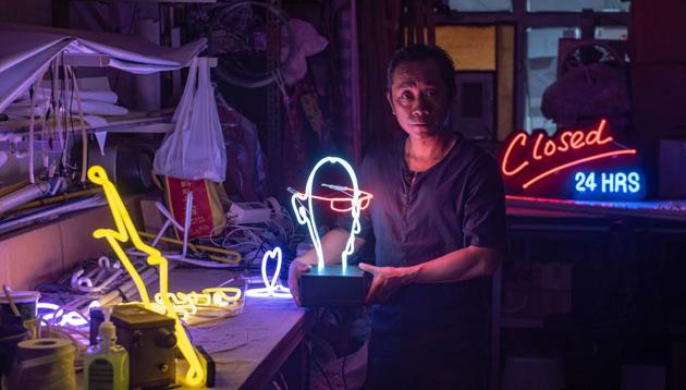 Neon sign maker Wu Chi-kai has been in the profession for 20 years.(AFP)