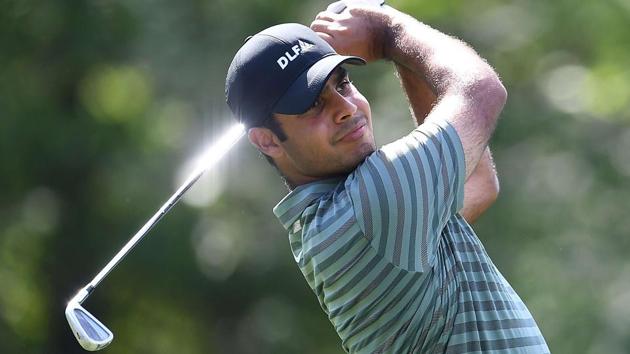 Shubhankar Sharma finished Tied-15 at the China Open golf tournament in Beijing on Sunday.(AFP)