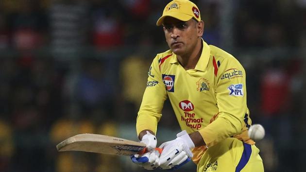 Chennai Super Kings' captain Mahendra Singh Dhoni bats during the VIVO IPL Twenty20 cricket match against Royal Challengers Bangalore in Bangalore, India, Wednesday, April 25, 2018. (AP Photo/Aijaz Rahi)(AP)