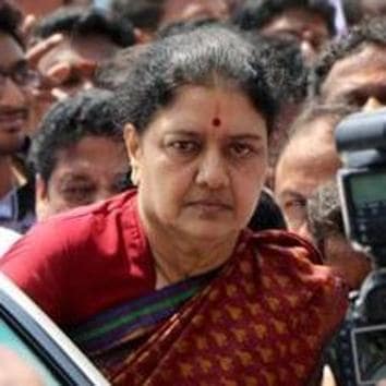 VK Sasikala at Jayalalithaa's shrine at Marina beach in Chennai. (PTI File Photo) VK Sasikala at Jayalalithaa's shrine at Marina beach in Chennai. (PTI File Photo)