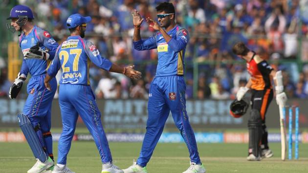 Krishnappa Gowtham would eventually remove Hales.  (BCCI) 