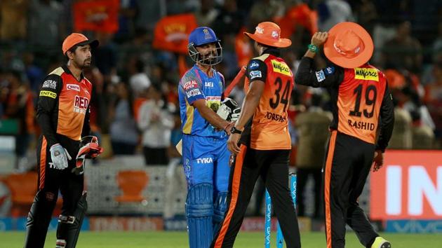 Sunrisers Hyderabad (SRH) registered a thrilling 11 run win vs Rajasthan Royals (RR) in an IPL 2018 match at Jaipur on Sunday. (BCCI)