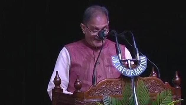 Kavinder Gupta takes oath as deputy chief minister of Jammu and Kashmir.(ANI Photo) Kavinder Gupta takes oath as deputy chief minister of Jammu and Kashmir.(ANI Photo)