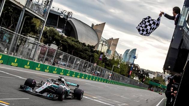 Lewis Hamilton won his first race of the 2018 Formula One season at the Azerbaijan Grand Prix and now leads Sebastian Vettel by four points at the top of the standings. (REUTERS) Lewis Hamilton won his first race of the 2018 Formula One season at the Azerbaijan Grand Prix and now leads Sebastian Vettel by four points at the top of the standings. (REUTERS)