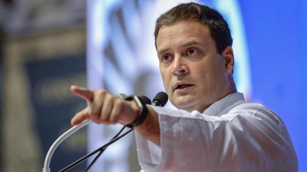 Congress president Rahul Gandhi addresses at the launch of the party's nationwide "Save the Constitution" campaign at Talkatora Stadium in New Delhi on Monday. (PTI Photo) Congress president Rahul Gandhi addresses at the launch of the party's nationwide "Save the Constitution" campaign at Talkatora Stadium in New Delhi on Monday. (PTI Photo)