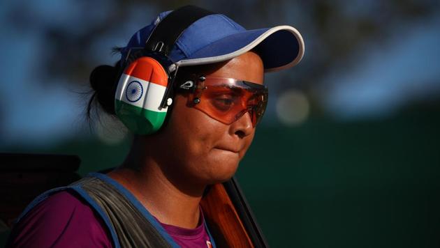 Shreyasi SIngh was the only member of the Indian shotgun team to get a gold medal at the 2018 Commonwealth Games.(AFP)