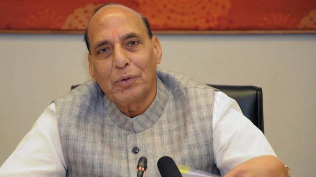 Union home minister Rajnath Singh during the 23rd meeting of the Western Zonal Council in Gujarat on April 26.(PTI File Photo)