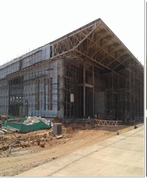 The under-construction building of Sindhudurg airport at Chipi-parule.(HT Photo)