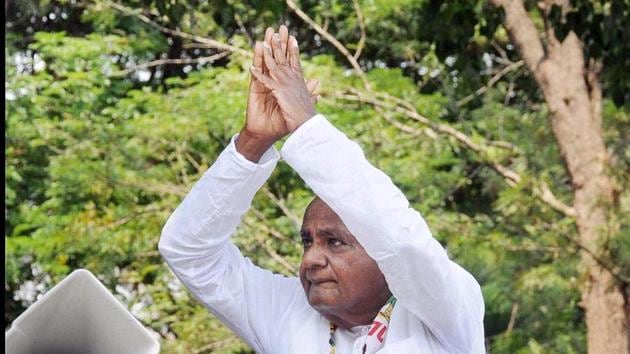 JD(S) president HD Deve Gowda at an election campaign, Mysuru, Karnataka(PTI)