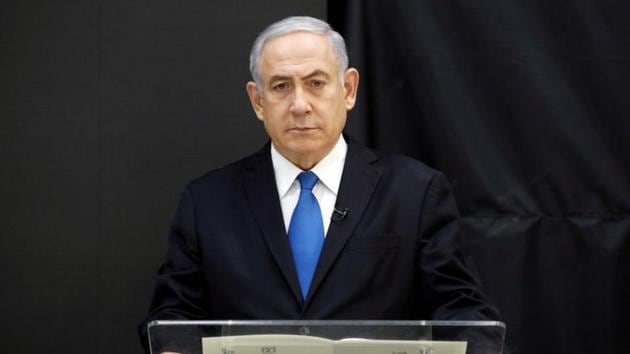 Israeli Prime minister Benjamin Netanyahu speaks during a news conference at the ministry of defence in Tel Aviv on April 30, 2018.(REUTERS) Israeli Prime minister Benjamin Netanyahu speaks during a news conference at the ministry of defence in Tel Aviv on April 30, 2018.(REUTERS)