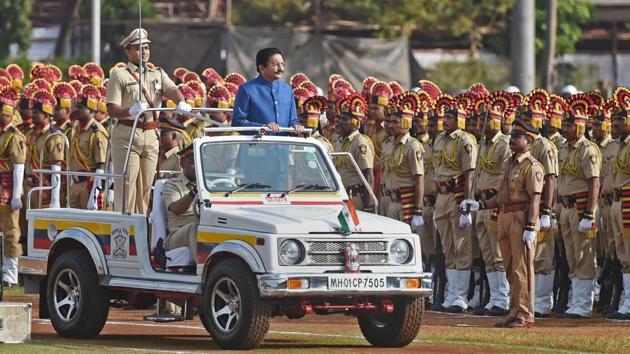 Maharashtra Governor C Vidyasagar Rao inspects the Guard of Honour on the occasion of Maharashtra day celebrations in Mumbai on Tuesday. May 1 marks the day when Maharashtra and Gujarat came into existence. It was on this day in 1960 when the states were formed on linguistic grounds. (PTI) Maharashtra Governor C Vidyasagar Rao inspects the Guard of Honour on the occasion of Maharashtra day celebrations in Mumbai on Tuesday. May 1 marks the day when Maharashtra and Gujarat came into existence. It was on this day in 1960 when the states were formed on linguistic grounds. (PTI)