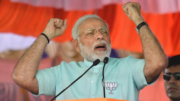 Prime Minister Narendra Modi on Tuesday launched his election campaign in poll-bound Karnataka to add heft to the BJP’s efforts to unseat the Congress and form government in the southern state for the second time. Polling for the 224-member Assembly will be held on May 12, and results will be declared on the 15th of the month. (PTI) Prime Minister Narendra Modi on Tuesday launched his election campaign in poll-bound Karnataka to add heft to the BJP’s efforts to unseat the Congress and form government in the southern state for the second time. Polling for the 224-member Assembly will be held on May 12, and results will be declared on the 15th of the month. (PTI)