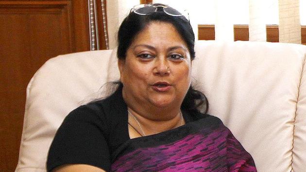 Rajasthan chief minister Vasundhara Raje gave the approval for D B Gupta’s appointment as Chief Secretary late Monday night.(HT PHOTO)