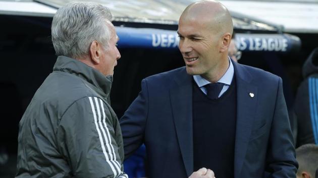 Zinedine Zidane (R) will once again prepare his side for a final in the champions League. (AP) Zinedine Zidane (R) will once again prepare his side for a final in the champions League. (AP)