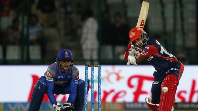 Delhi Daredevils' Prithvi Shaw hits a six. (AP) Delhi Daredevils' Prithvi Shaw hits a six. (AP)