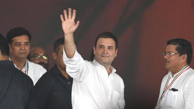 Congress President Rahul Gandhi during 'Jan Akrosh Rally' at Ramlila Ground in New Delhi.(HT File Photo) Congress President Rahul Gandhi during 'Jan Akrosh Rally' at Ramlila Ground in New Delhi.(HT File Photo)